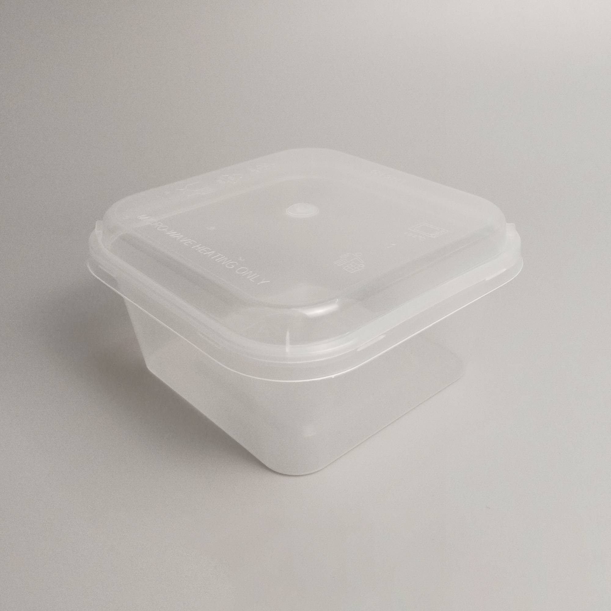 450ML Square Plastic Container with Lids SLV10/PACK50/CTN500 (50PCS X