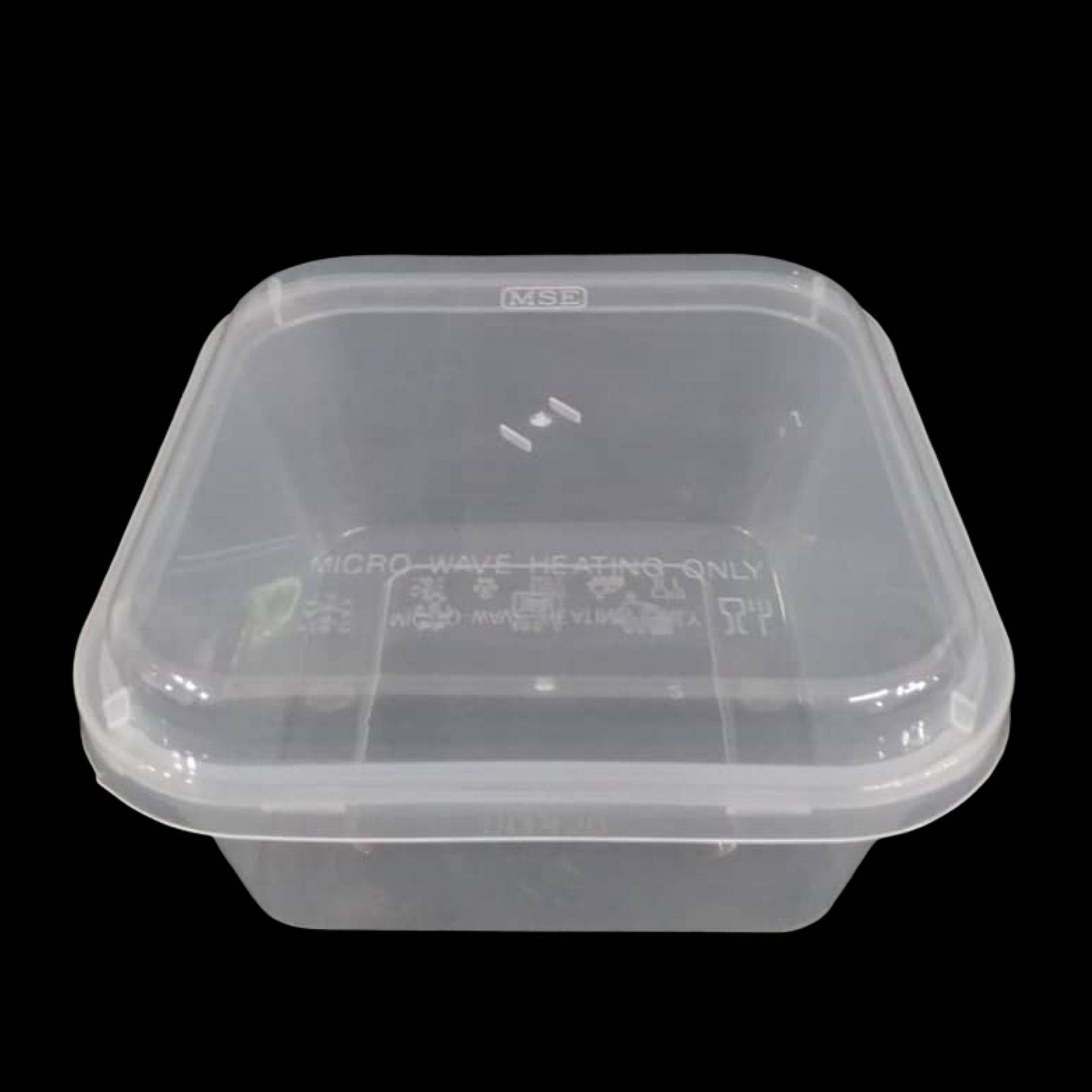 450ML Square Plastic Container with Lids SLV10/PACK50/CTN500 (50PCS X