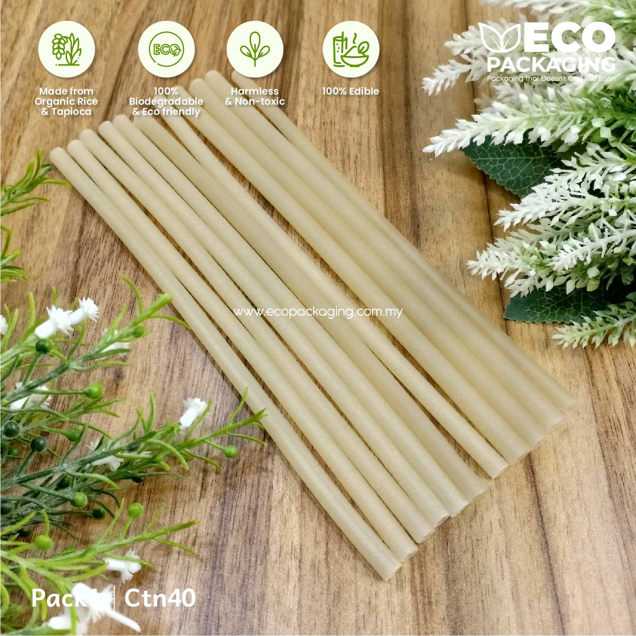 Edible Rice Straw 6.5mmX20cm