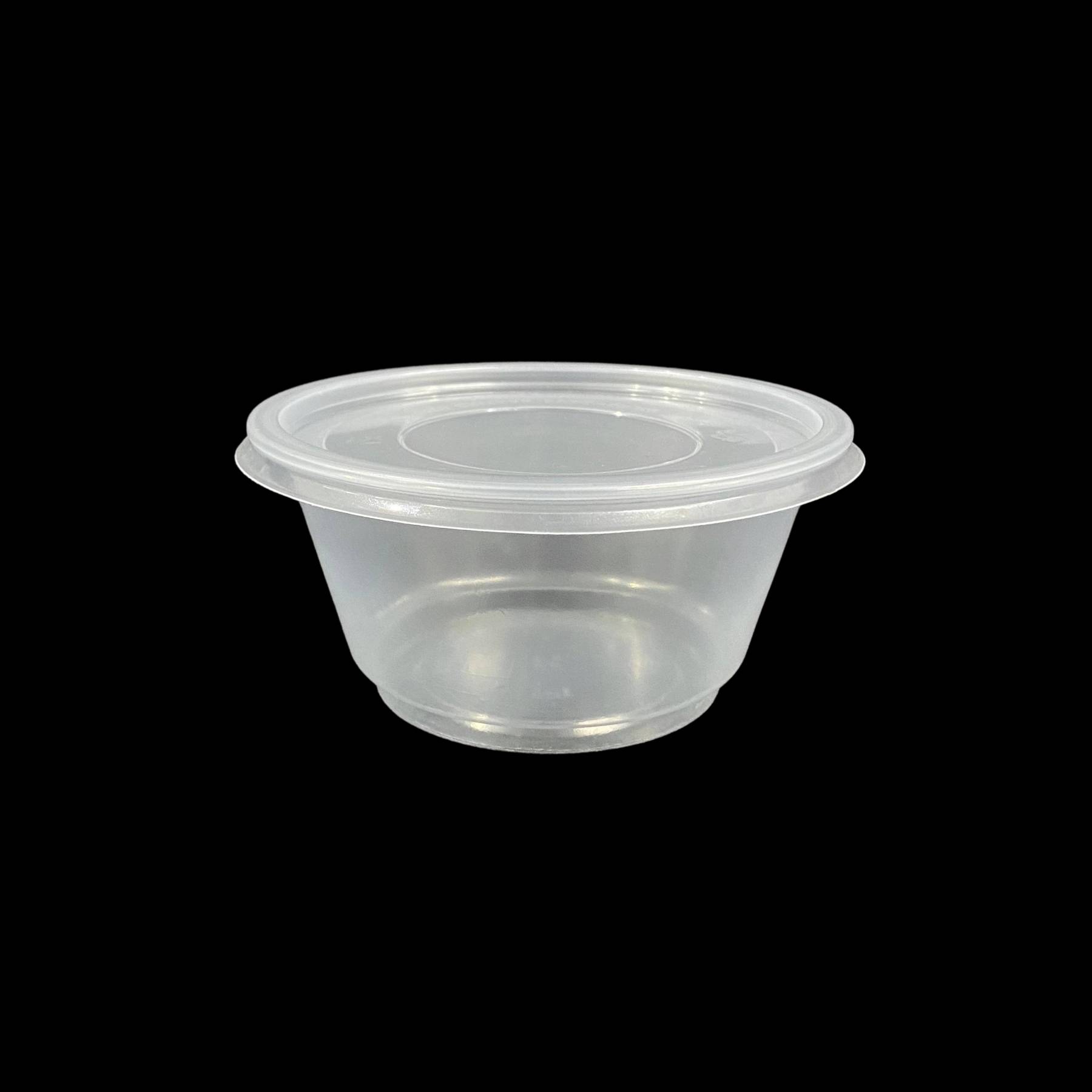 12oz Round (Tall Pattern) Plastic Container With Lids SLV10/PACK50