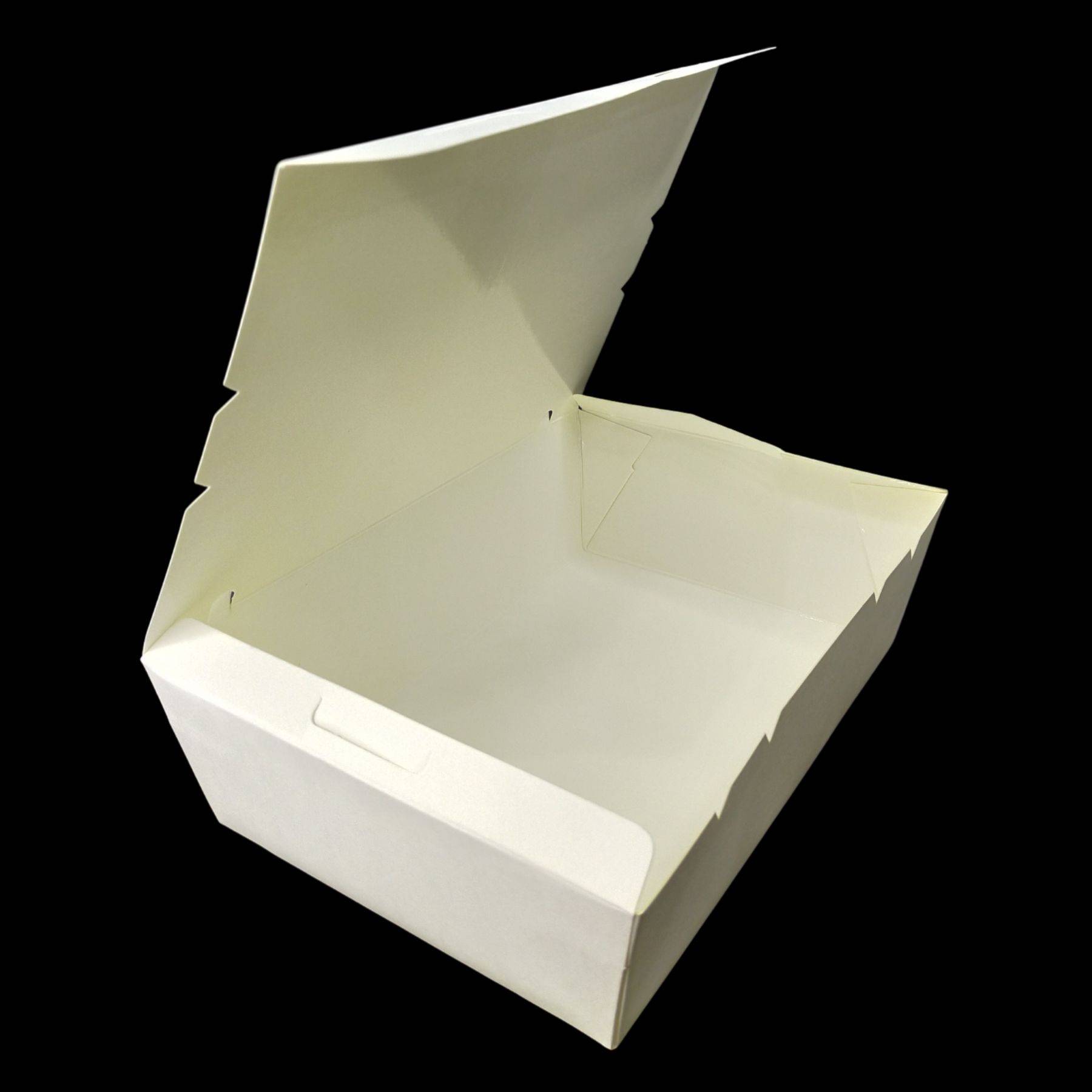 (L) 900ml White Paper Lunch Box W/Self Lock