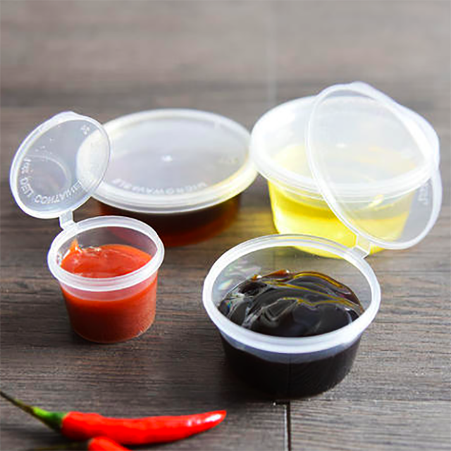 4oz Sauce Container With Hinged Lid - PACK50/CTN600 (50PCS X 12PACK)