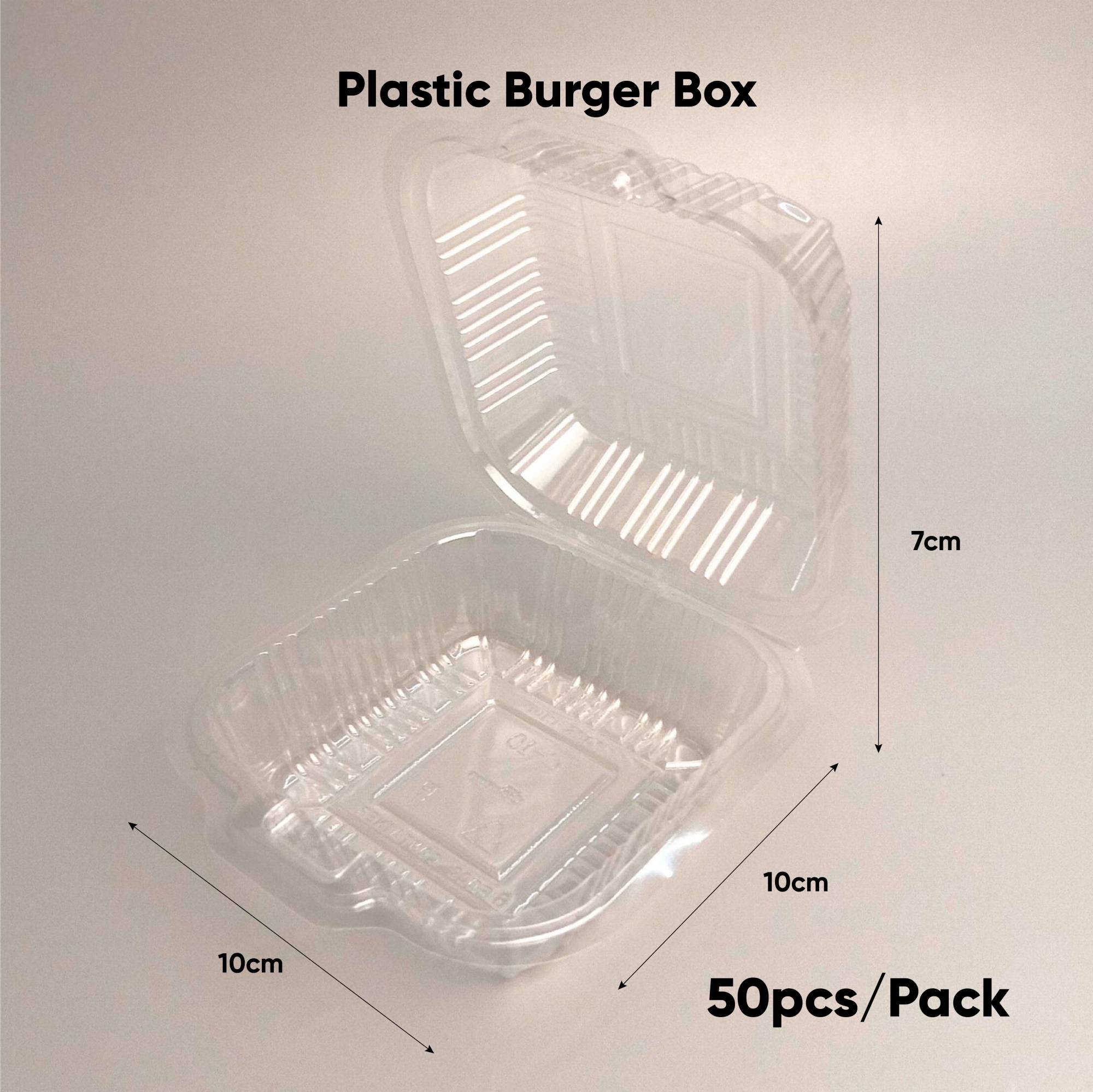 Plastic Burger Box PACK100/CTN2000 (100PCS X 20PACKS)