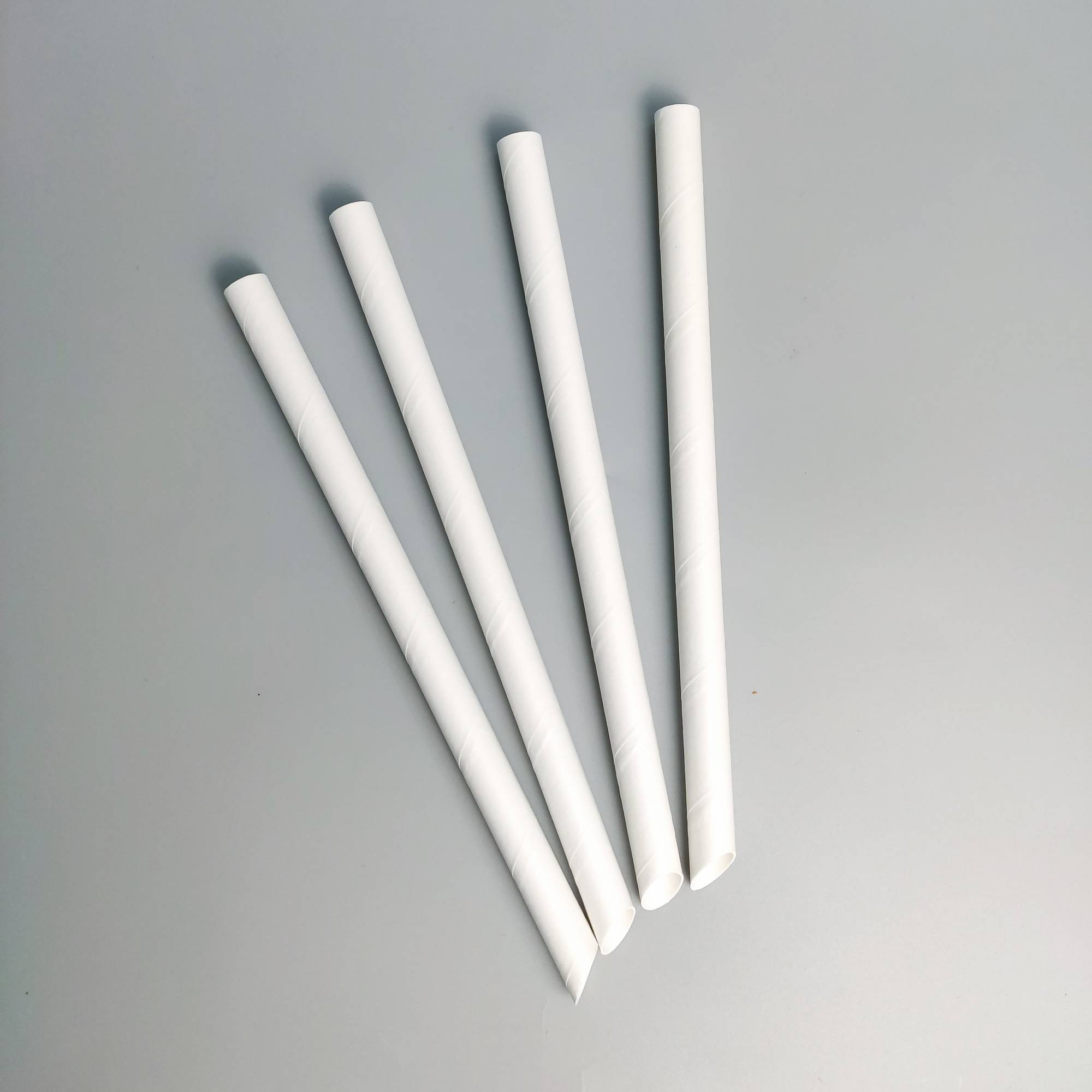 Paper Straw Sharp End 12MM X 210MM (Plain White) PACK100/CTN5000