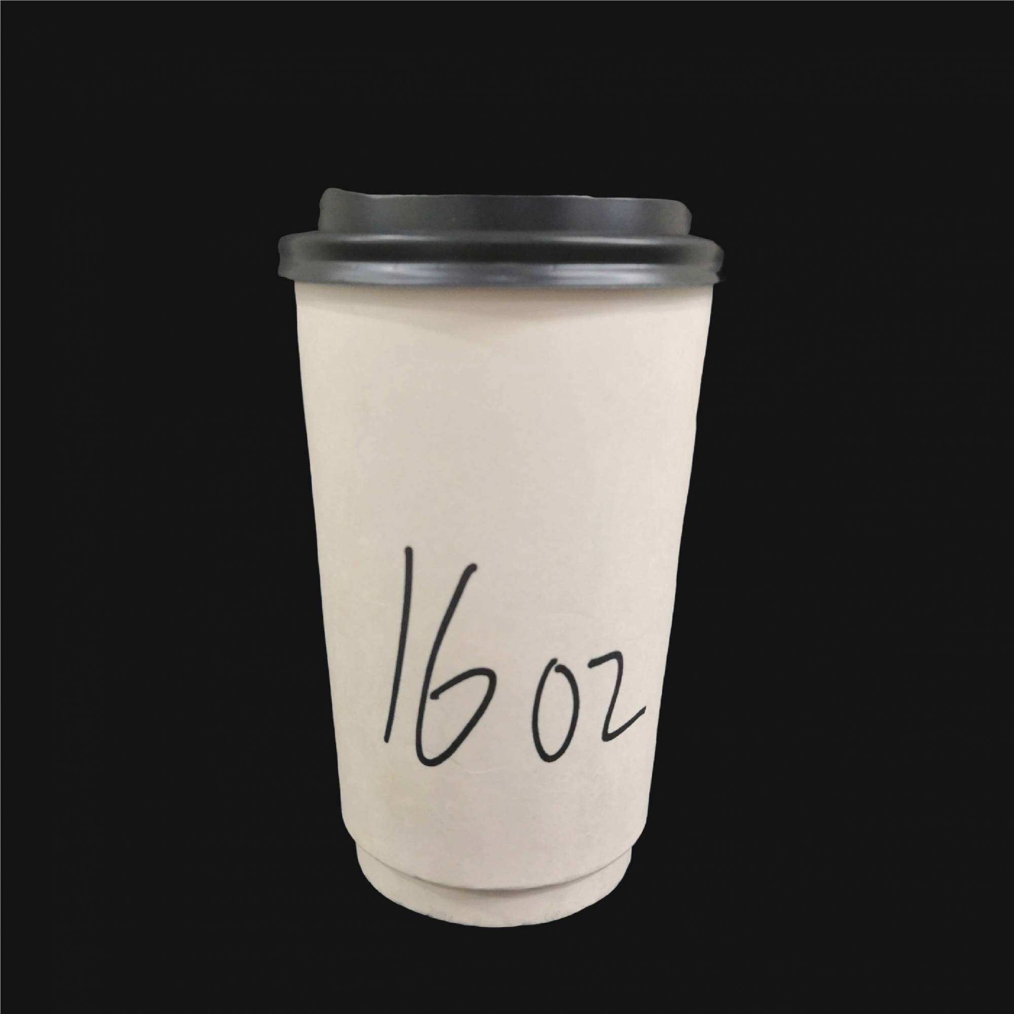 16oz White Double/Wall Paper Cup with Lids PACK25/CTN500 (25PCS X 20PACK)