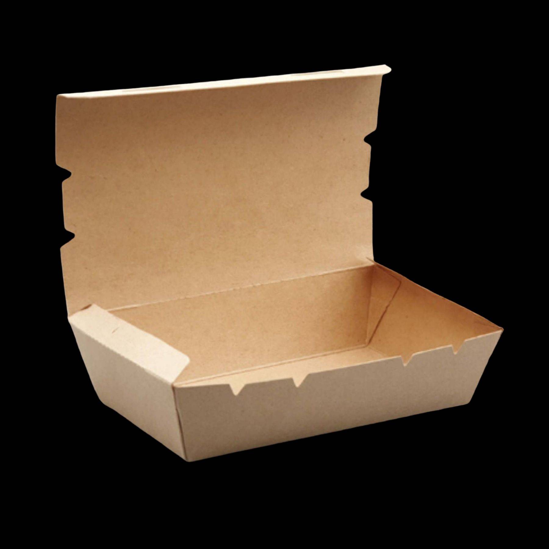 (S) 400ml Brown Paper Lunch Box W/Self Lock 150mm x 105mm x 46mm