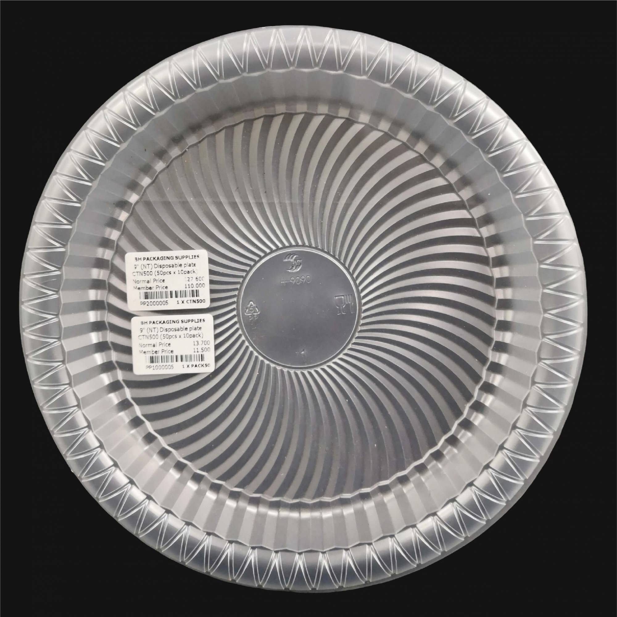 9" (NT) Disposable plate PACK50/CTN500 (50pcs x 10pack)