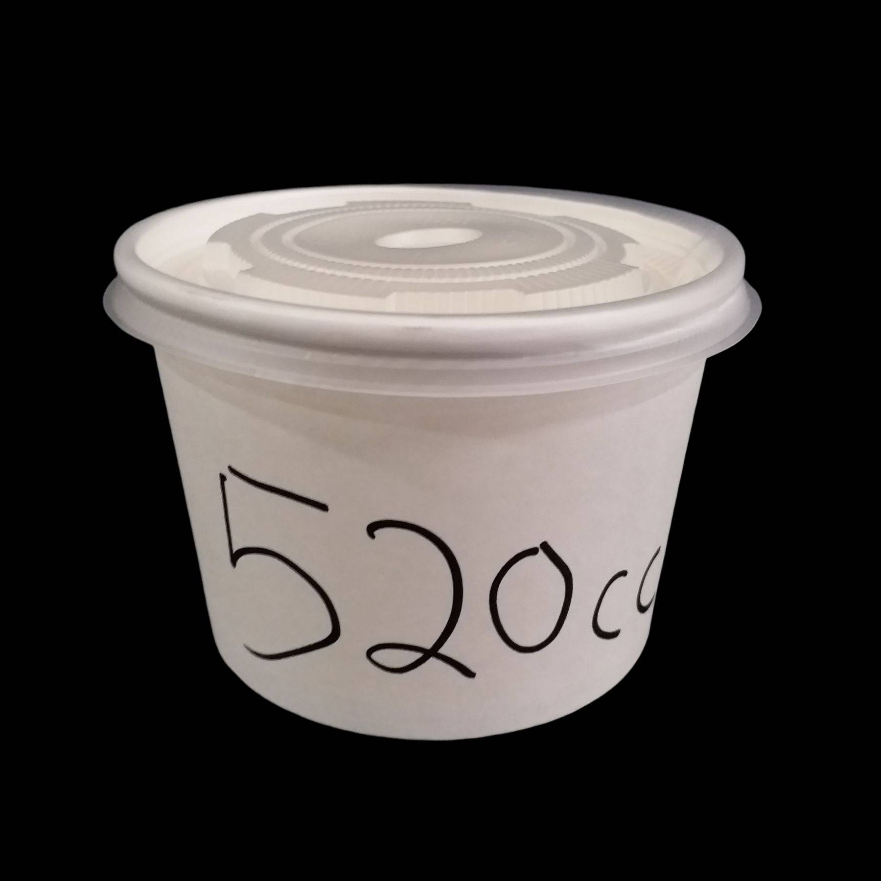 520CC Plain White Paper Bowl With Lids PACK50/CTN1000 (50PCS X 20PACK)