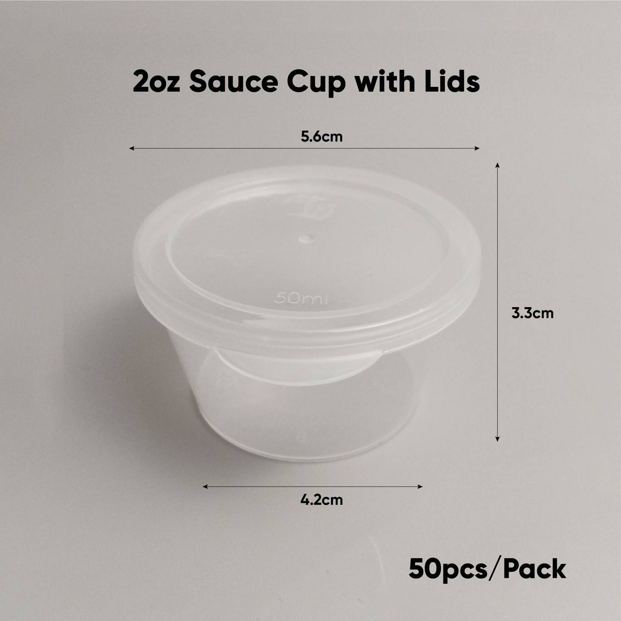 2oz Sauce Cup with Lids PACK50/CTN1000 (50PCS X 20PACK)