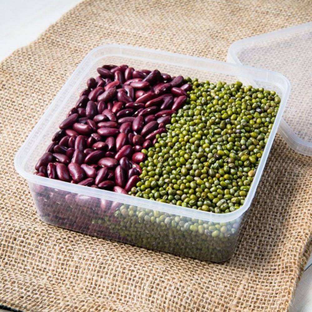 1000ML Square Plastic Container with Lids